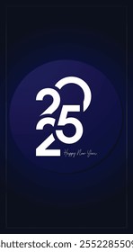Happy New Year 2025, luxurious colorful background, for posters, invitations, or digital greetings