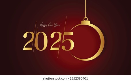 Een levendig en feestelijk nieuwjaarsontwerp uit 2025 met een gradiënt, gedurfde typografie van 