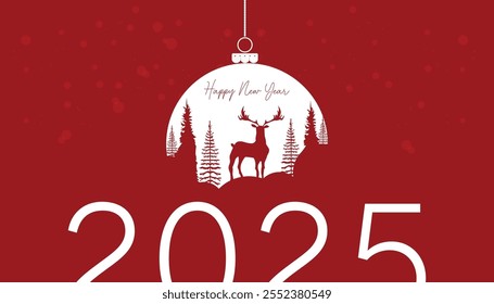 Een levendig en feestelijk nieuwjaarsontwerp uit 2025 met een gradiënt, gedurfde typografie van 