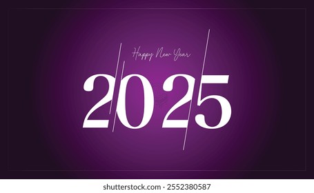 Een levendig en feestelijk nieuwjaarsontwerp uit 2025 met een gradiënt, gedurfde typografie van 