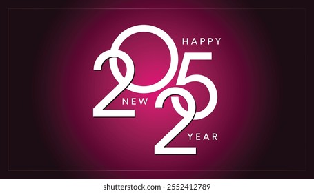 Happy New Year 2025, luxurious colorful background, for posters, invitations, or digital greetings