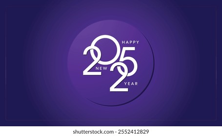 Happy New Year 2025, luxurious colorful background, for posters, invitations, or digital greetings