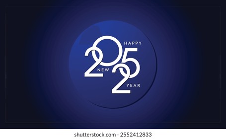 Happy New Year 2025, luxurious colorful background, for posters, invitations, or digital greetings