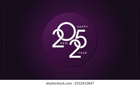 Happy New Year 2025, luxurious colorful background, for posters, invitations, or digital greetings