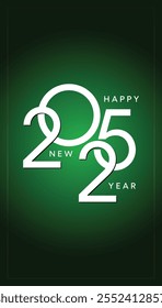Happy New Year 2025, luxurious colorful background, for posters, invitations, or digital greetings