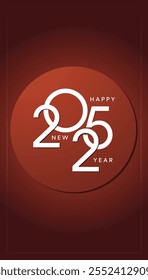 Happy New Year 2025, luxurious colorful background, for posters, invitations, or digital greetings