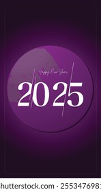 Happy New Year 2025, luxurious colorful background, for posters, invitations, or digital greetings