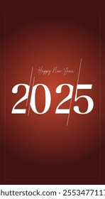 Happy New Year 2025, luxurious colorful background, for posters, invitations, or digital greetings