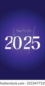 Happy New Year 2025, luxurious colorful background, for posters, invitations, or digital greetings