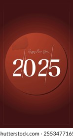 Happy New Year 2025, luxurious colorful background, for posters, invitations, or digital greetings