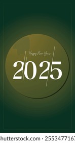 Happy New Year 2025, luxurious colorful background, for posters, invitations, or digital greetings