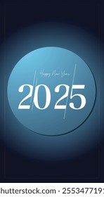 Happy New Year 2025, luxurious colorful background, for posters, invitations, or digital greetings