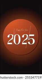 Happy New Year 2025, luxurious colorful background, for posters, invitations, or digital greetings