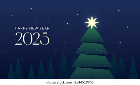 Happy New Year 2025. Merry Christmas. Vector illustration