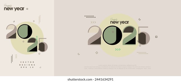 Feliz año nuevo 2025 con números modernos y únicos de 2025. Diseño premium de año nuevo para fiestas de año nuevo, invitaciones y saludos.