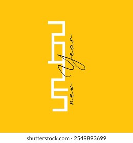 Happy new year 2025 Modern typogrpahy, flyer, greeting card and other design elements