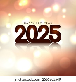 Happy new year 2025 modern bokeh style background vector