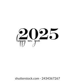 Happy new year 2025 with number on art wall concept. Happy new year 2025 modern art banner template Big Set of 2025 Happy New Year logo text design. 2025 number design template.