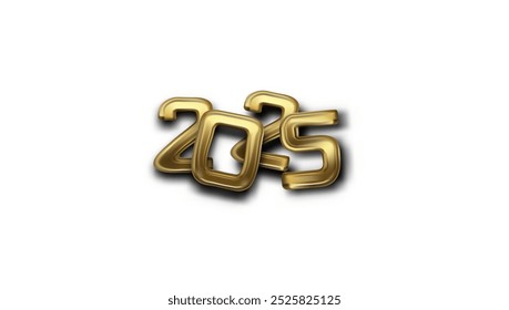 Happy New Year 2025 Numbers Greeting Card Design Template. EPS10 Vector