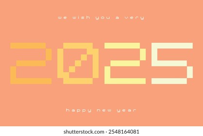 Feliz año nuevo 2025 color monocromo naranja con fondo de color naranja. Feliz año nuevo 2025 diseño de texto. La Plantilla del diario de negocios para 2025 Feliz año nuevo.