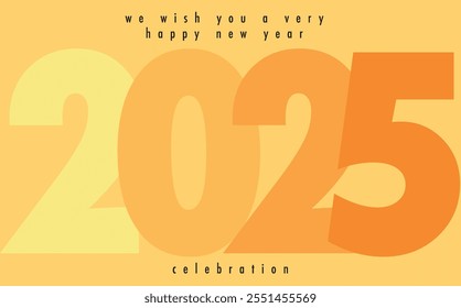 Feliz año nuevo 2025 color monocromo naranja. Feliz año nuevo 2025 diseño de texto. La Plantilla del diario de negocios para 2025 Feliz año nuevo.