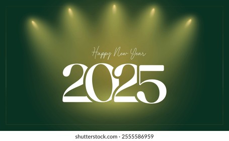 Happy New Year 2025 party lights theme