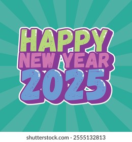 Happy New Year 2025 Poster Sticker