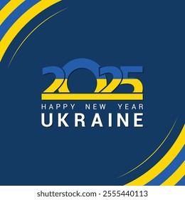 Happy new year 2025, Happy new year poster, banner, flyer, brochure, background, template design, Happy new year greeting card for Ukrainian people, New year celebrations.