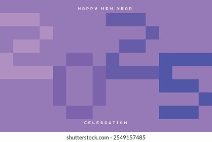 Feliz año nuevo 2025 color monocromo púrpura con fondo de color verde. Feliz año nuevo 2025 diseño de texto. La Plantilla del diario de negocios para 2025 Feliz año nuevo.