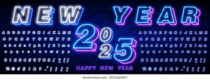 Happy new Year 2025 Set Designs Hand Drawn Doodle Style New Year and Christmas Colorful Decorations Vector Greeting Card