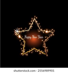 Happy new year 2025. Set of flyer, poster, banner, brochure design templates.A shining star