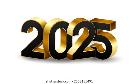 Feliz año Nuevo 2025 Fondo brillante con globo y Vector de estrella Feliz año Nuevo 2025 diseño de texto. Nuevo año 2025 diseño de Vector con números 3D realistas.
