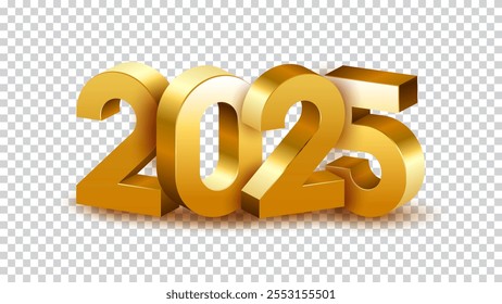 Feliz año Nuevo 2025 Fondo brillante con globo y Vector de estrella Feliz año Nuevo 2025 diseño de texto. Nuevo año 2025 diseño de Vector con números 3D realistas.
