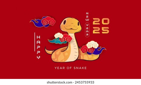 Happy new year 2025, year of the snake, chinese calendar. calendar 2025. text 2025. 2025 minimalist. Happy New Year. design template celebration. Translation (year of the snake)