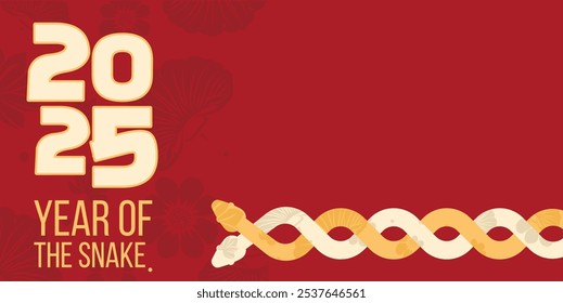 happy New Year 2025. Year of the Snake, Chinese New Year - banner, background, vector illustration