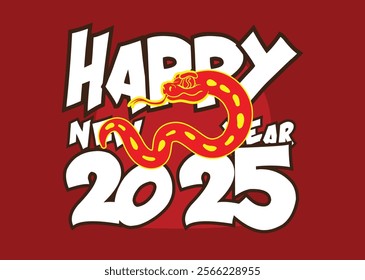 happy new year 2025 with snake zodiac illustration for chinese new year events