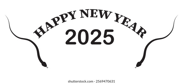 happy new year 2025 of the snake card, Chinese new year and Japanese New Year's card of the Snake, 2025, happy new year card, banner, poster and background. vector illustration.
