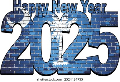 Happy New Year 2025 with South Carolina flag inside - Illustration,
2025 HAPPY NEW YEAR NUMERALS