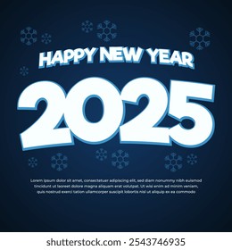 Happy New Year 2025 Square Banner Background with funny style