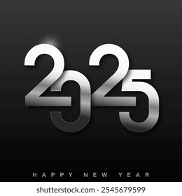 Happy New Year 2025. Stylish New Year Greeting Card Vector illustration