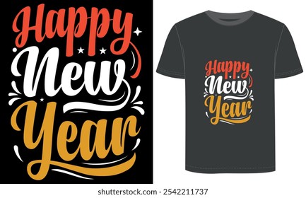 Feliz Ano Novo 2025, design de camiseta.