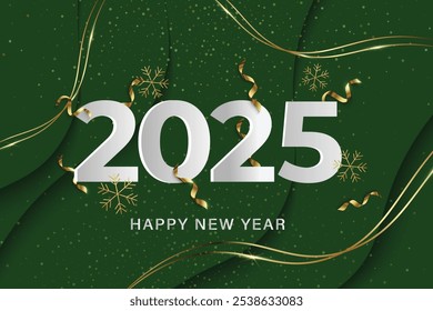 happy new year 2025 template with luxury background vector eps 10