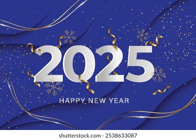 happy new year 2025 template with luxury background vector eps 10