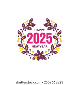 Happy New Year 2025 Template Design,