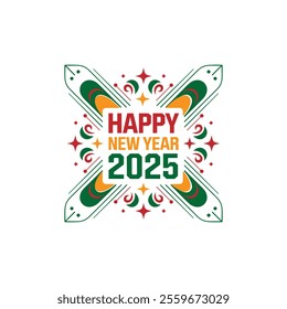 Happy New Year 2025 Template Design,