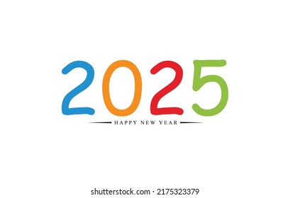 Happy New Year 2025. Happy New Year 2025 text design for Brochure design, card, banner