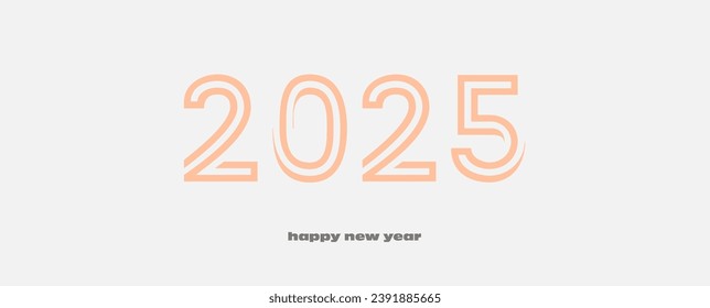 Happy New Year 2025 text design. Brochure design template, card, banner.