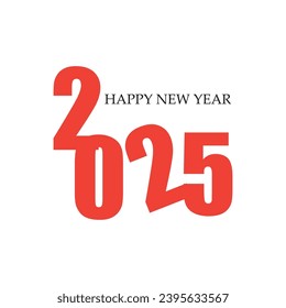 Happy New Year 2025 text design. Cover of business diary for 2025 with wishes. Brochure design template, card, banner. Vector illustration. Isolated on white background