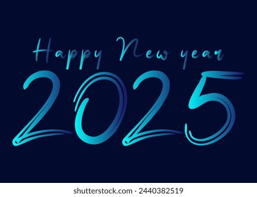 Happy new year 2025 text design for poster design template card banner vector illustration