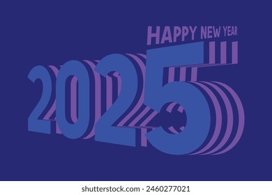 Happy New Year 2025 text design. Cover of business diary for 2025 with wishes.